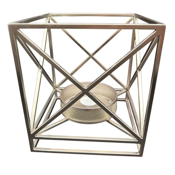 Bath & Body Works Rare Metal Large Square Luminary 3 Wick Candle Holder Textured - Picture 7 of 11